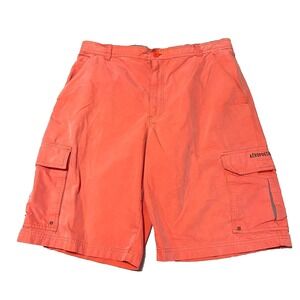 Aeropostale Shorts Mens Medium 34 Waist Orange Cargo Pockets Hybrid Y2K‎ EUC